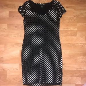 Black and white polka dot dress